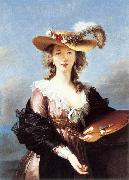 VIGEE-LEBRUN, Elisabeth Self-Portrait in a Straw Hat r oil painting
